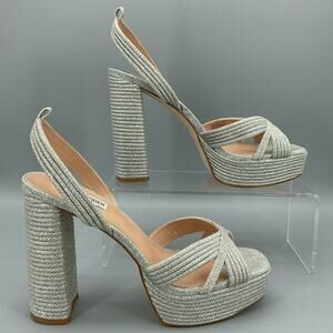 NEW Steve Madden Women’s Laurel Platform Sandals Silver Size 10